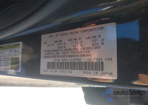 2012 Mazda Mazda3 I Grand Touring from USA, damaged, VIN JM1BL1W86C1649982